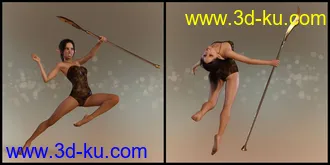 3D打印模型Elven Warrior Poses and Prop for Genesis 8 Female and Mika 8的图片
