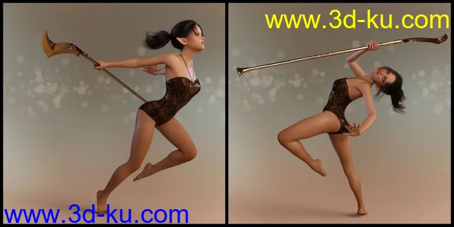 Elven Warrior Poses and Prop for Genesis 8 Female and Mika 8模型的图片10