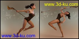3D打印模型Elven Warrior Poses and Prop for Genesis 8 Female and Mika 8的图片