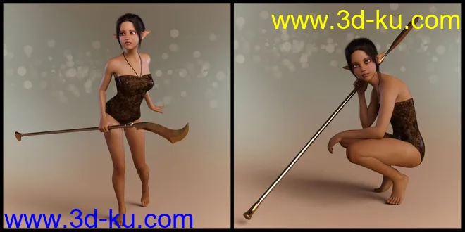 Elven Warrior Poses and Prop for Genesis 8 Female and Mika 8模型的图片11
