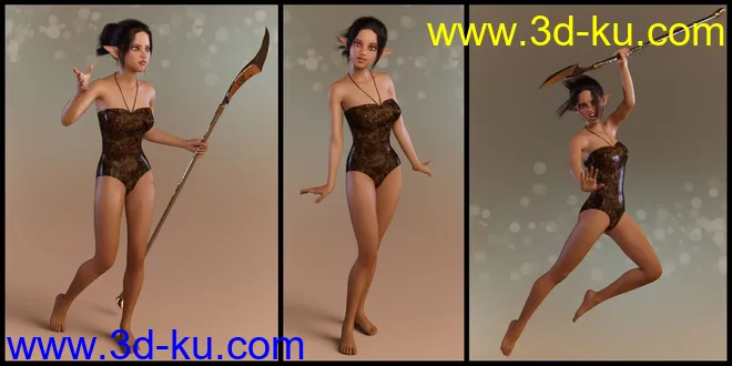 Elven Warrior Poses and Prop for Genesis 8 Female and Mika 8模型的图片12