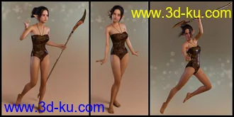3D打印模型Elven Warrior Poses and Prop for Genesis 8 Female and Mika 8的图片