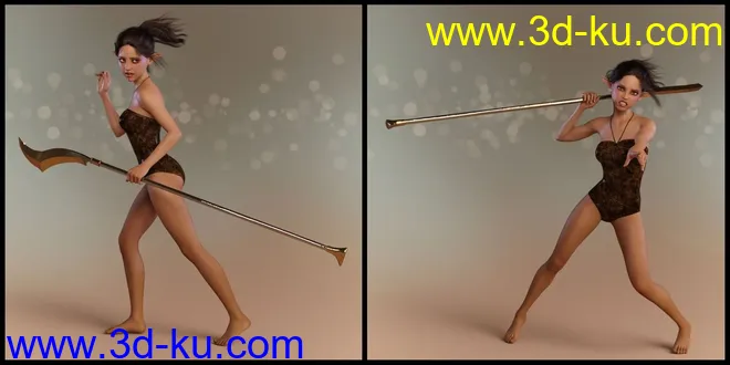 Elven Warrior Poses and Prop for Genesis 8 Female and Mika 8模型的图片13