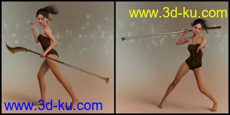 3D打印模型Elven Warrior Poses and Prop for Genesis 8 Female and Mika 8的图片