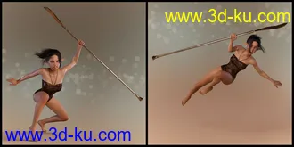 3D打印模型Elven Warrior Poses and Prop for Genesis 8 Female and Mika 8的图片