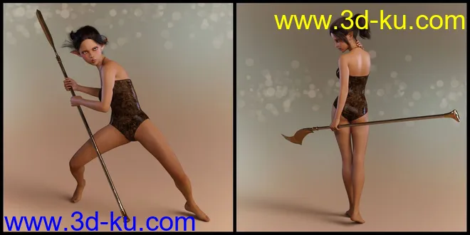Elven Warrior Poses and Prop for Genesis 8 Female and Mika 8模型的图片15