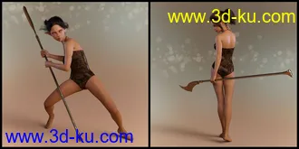 3D打印模型Elven Warrior Poses and Prop for Genesis 8 Female and Mika 8的图片