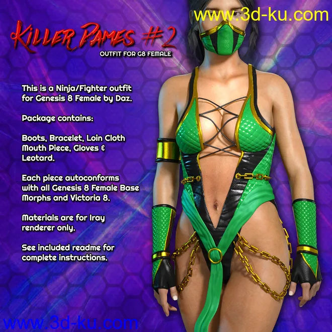 Exnem Killer Dames 2 Outfit for G8 Female模型的图片1