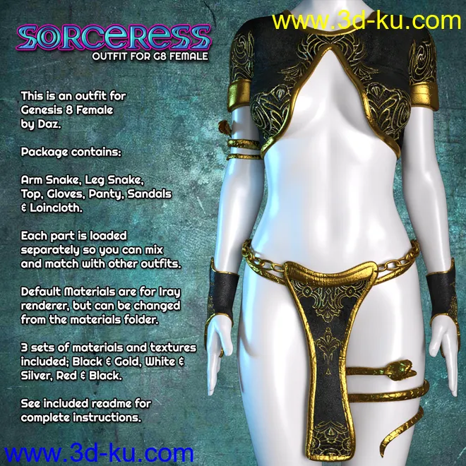 Exnem Sorceress for G8 Female模型的图片1