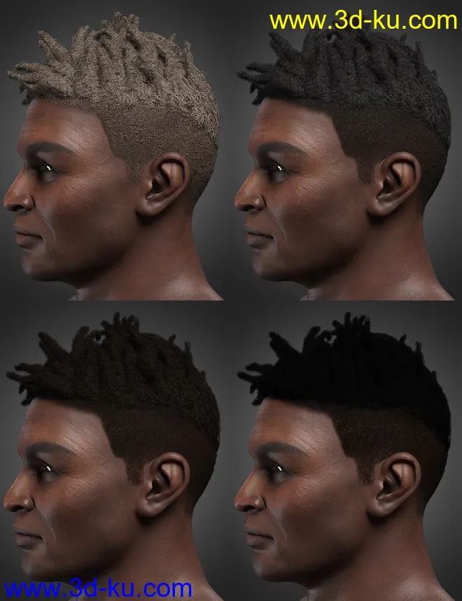 Fade Hair for Genesis 8.1 Males模型的图片5