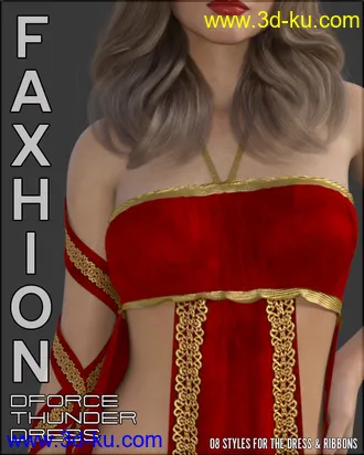 3D打印模型Faxhion - dForce Thunder Dress的图片