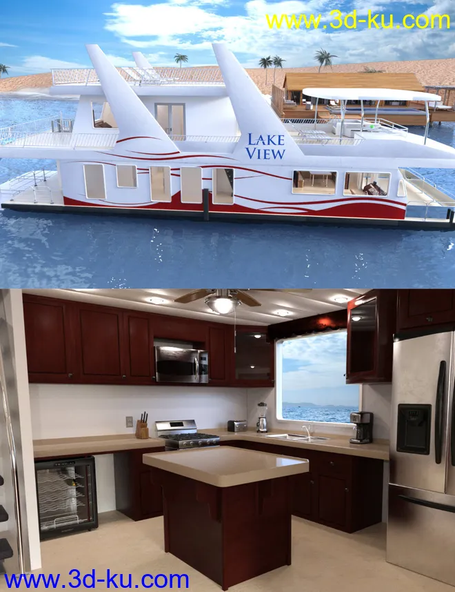 FG Luxury House Boat模型的图片1