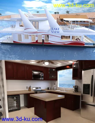 3D打印模型FG Luxury House Boat的图片