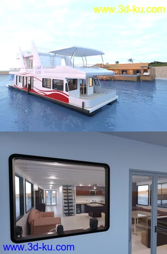 3D打印模型FG Luxury House Boat的图片