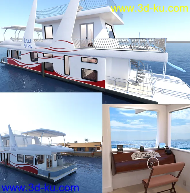 FG Luxury House Boat模型的图片4
