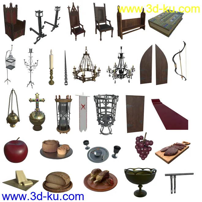 FG Medieval King's Throne模型的图片7