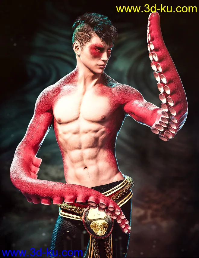 FPE Tentacle Arms for Genesis 8 Males模型的图片12