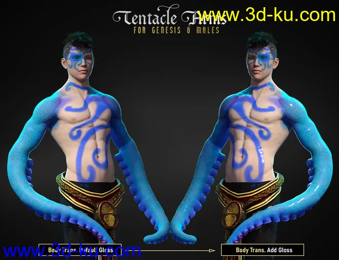 FPE Tentacle Arms for Genesis 8 Males模型的图片18
