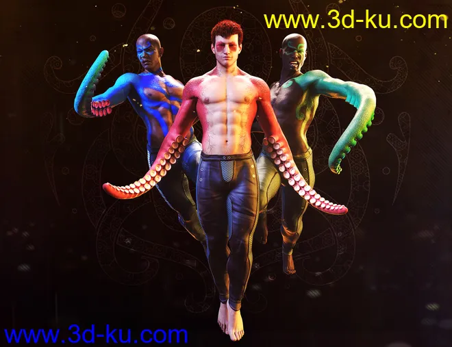 FPE Tentacle Arms for Genesis 8 Males模型的图片28