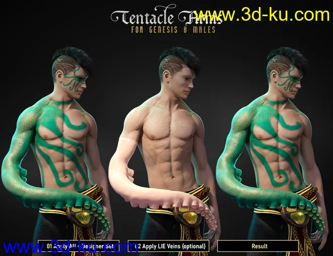 FPE Tentacle Arms for Genesis 8 Males模型的图片31