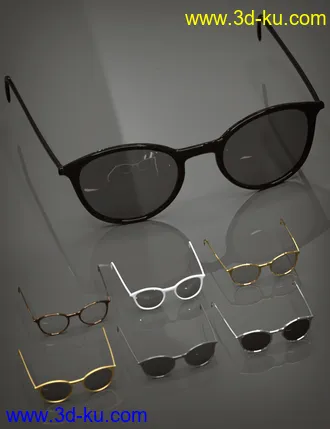 3D打印模型Glasses Bundle for Genesis 8 and 8.1的图片