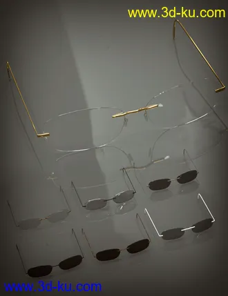 3D打印模型Glasses Bundle for Genesis 8 and 8.1的图片