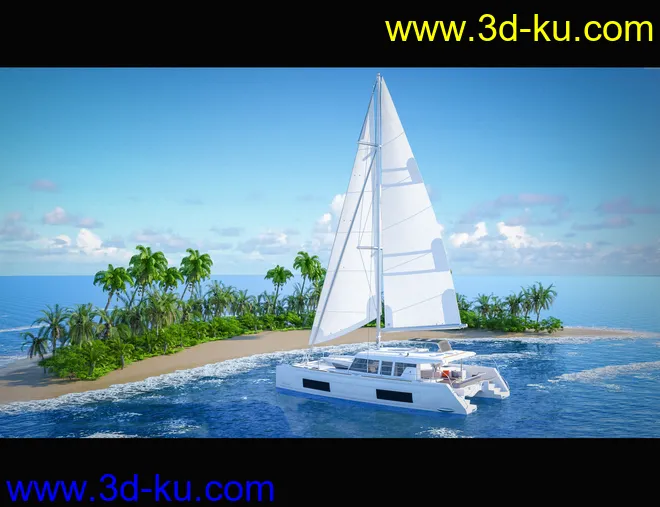 Glowing Beach Sailboat模型的图片7