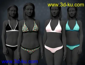 3D打印模型Hannelore Bikini Outfit Textures的图片
