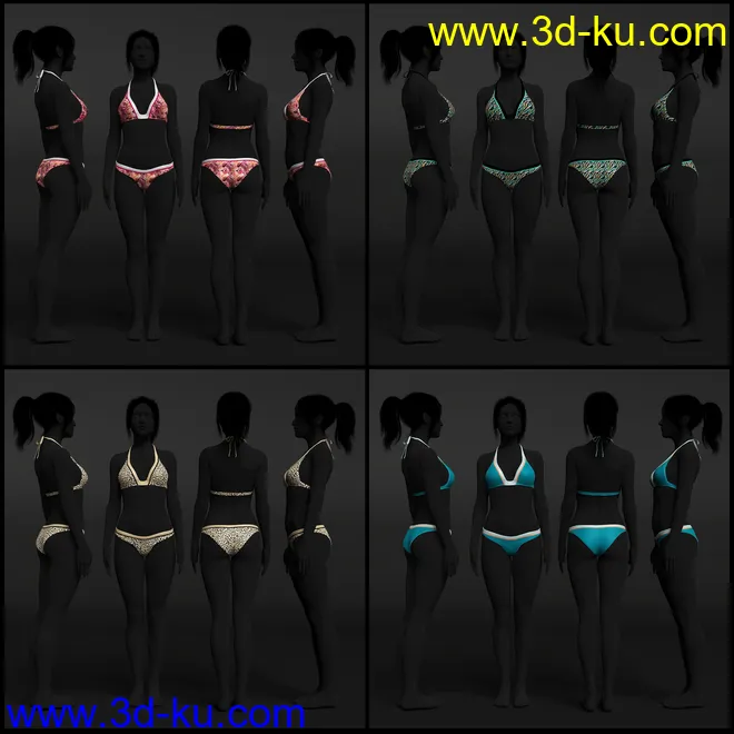 Hannelore Bikini Outfit Textures模型的图片4