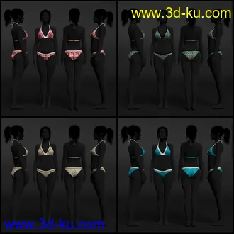 3D打印模型Hannelore Bikini Outfit Textures的图片