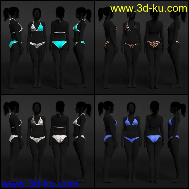 Hannelore Bikini Outfit Textures模型的图片5