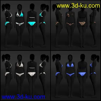 3D打印模型Hannelore Bikini Outfit Textures的图片