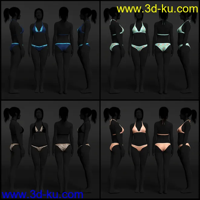 Hannelore Bikini Outfit Textures模型的图片6