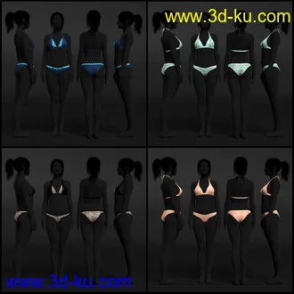 3D打印模型Hannelore Bikini Outfit Textures的图片