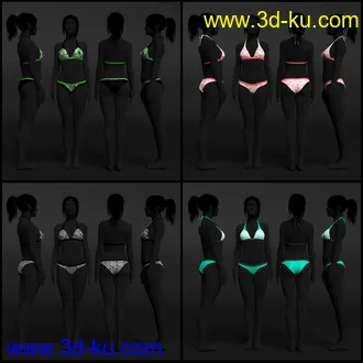 3D打印模型Hannelore Bikini Outfit Textures的图片