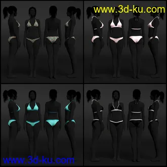 3D打印模型Hannelore Bikini Outfit Textures的图片