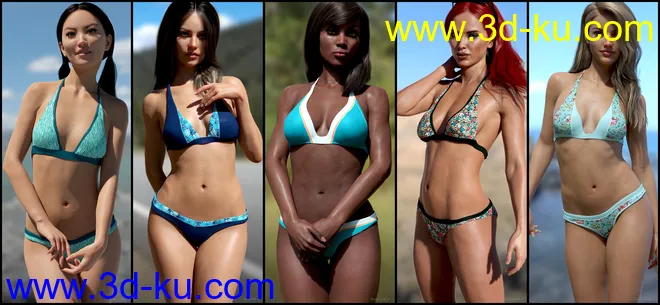 Hannelore Bikini Outfit Textures模型的图片9