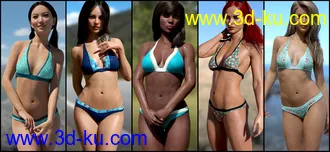 3D打印模型Hannelore Bikini Outfit Textures的图片