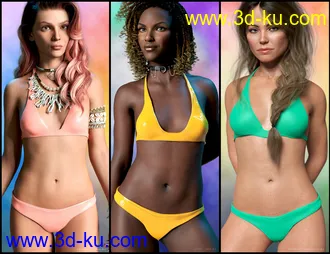 3D打印模型Hannelore Bikini Outfit Textures的图片