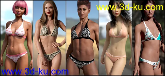 Hannelore Bikini Outfit Textures模型的图片13