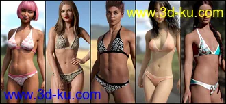 3D打印模型Hannelore Bikini Outfit Textures的图片