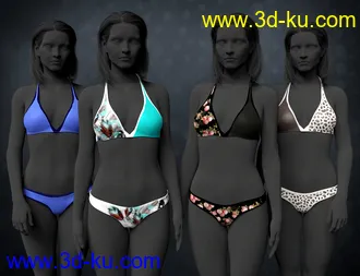 3D打印模型Hannelore Bikini Outfit Textures的图片