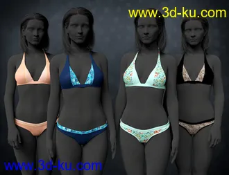 3D打印模型Hannelore Bikini Outfit Textures的图片