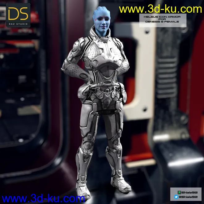 Heleus Icon Armor for Genesis 8 Female模型的图片1