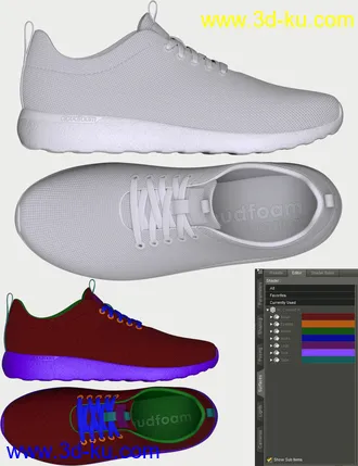 3D打印模型HL Sneakers for Genesis 8 and 8.1 Males的图片