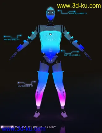 3D打印模型Holo Shield Geoshells for Genesis 8 and 8.1 Male and Life 2.0 Android的图片