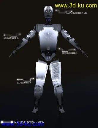 3D打印模型Holo Shield Geoshells for Genesis 8 and 8.1 Male and Life 2.0 Android的图片