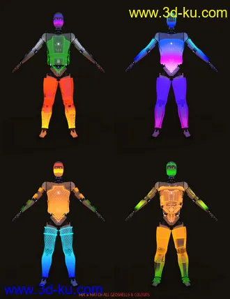 3D打印模型Holo Shield Geoshells for Genesis 8 and 8.1 Male and Life 2.0 Android的图片