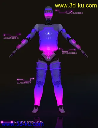 3D打印模型Holo Shield Geoshells for Genesis 8 and 8.1 Male and Life 2.0 Android的图片