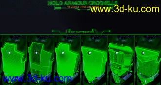 3D打印模型Holo Shield Geoshells for Genesis 8 and 8.1 Male and Life 2.0 Android的图片
